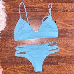 Powder blue bikini. Alohilani Swim